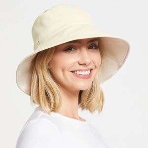 NWT Solbari Wide Brim Beach Hat UPF 50+, One Size, Color: Vanilla/Beige